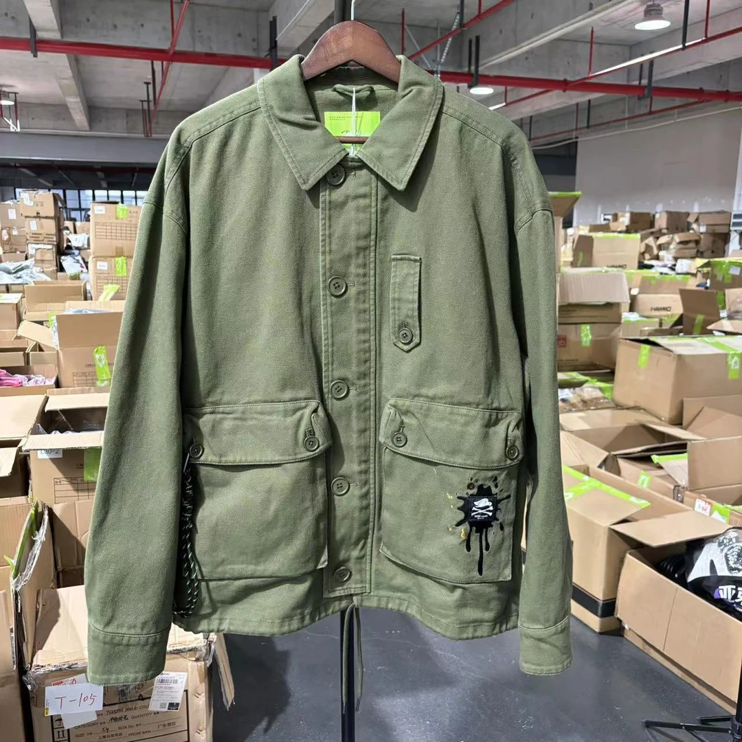 S-36 24秋季潮牌男士休闲大口袋立体刺绣简约夹克外套 0497A