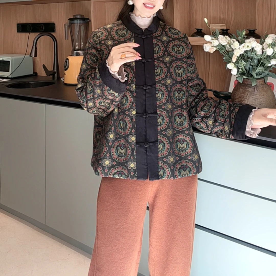 『蝶家』提花盘扣短棉衣0804