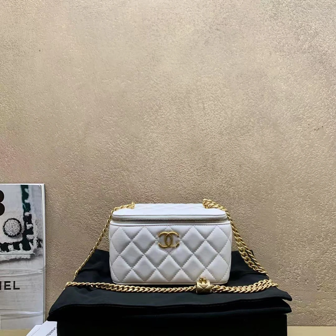 95新 Chanel/香奈儿 壹臻/23B 白金金柱长盒子包/92909767