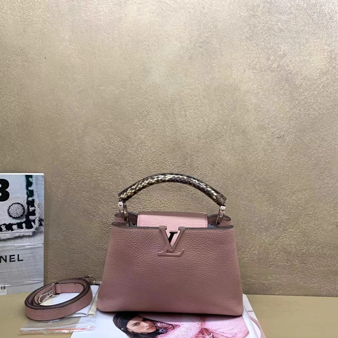 95新  壹臻中古/LV 木兰粉capucines bb包/ 26561140