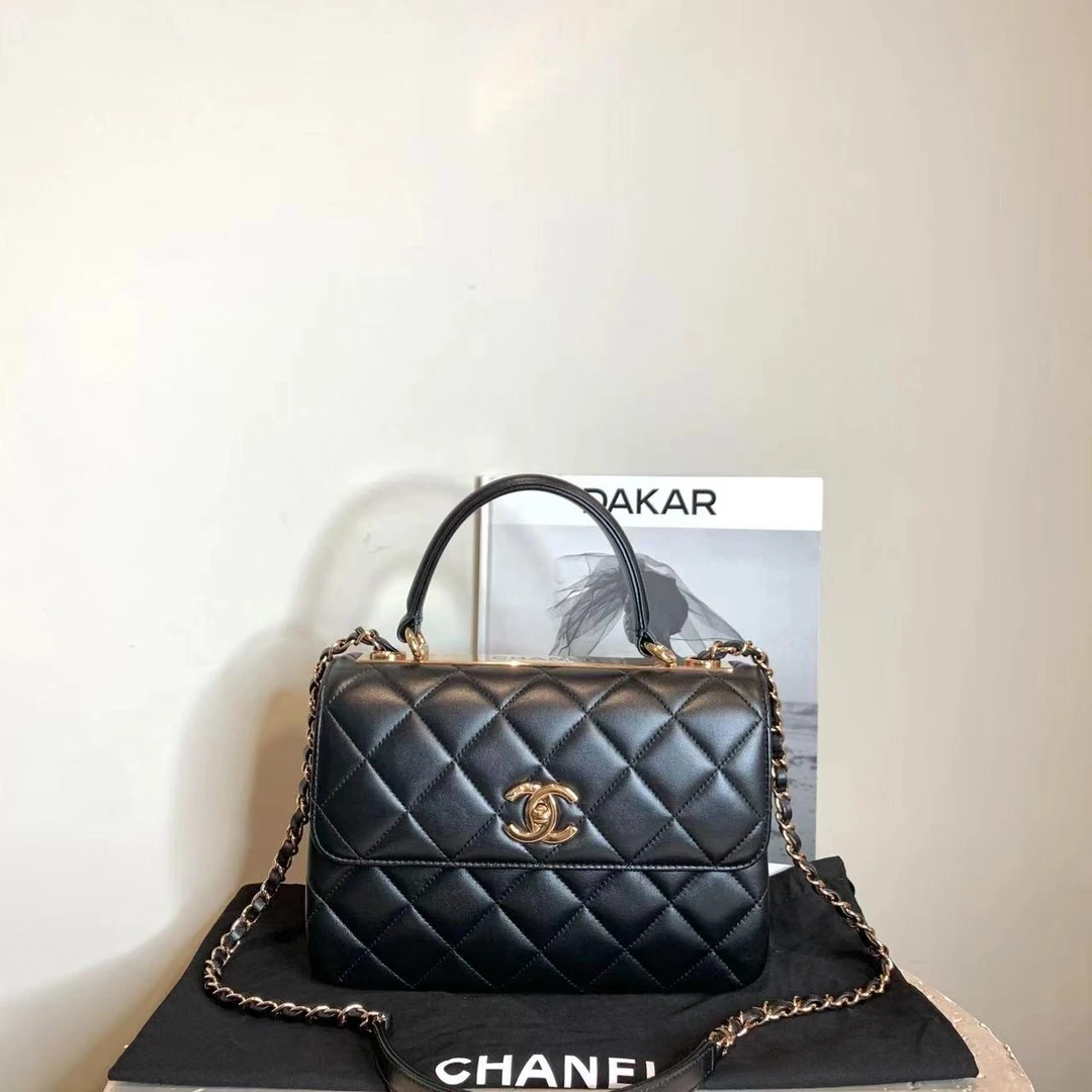 99新 Chanel/香奈儿 壹臻中古/22c黑金trendycc 小号 /42303272