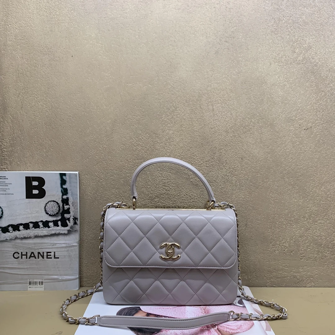 95新 Chanel/香奈儿 壹臻中古/22B浅灰色trendy cc小号 71675726