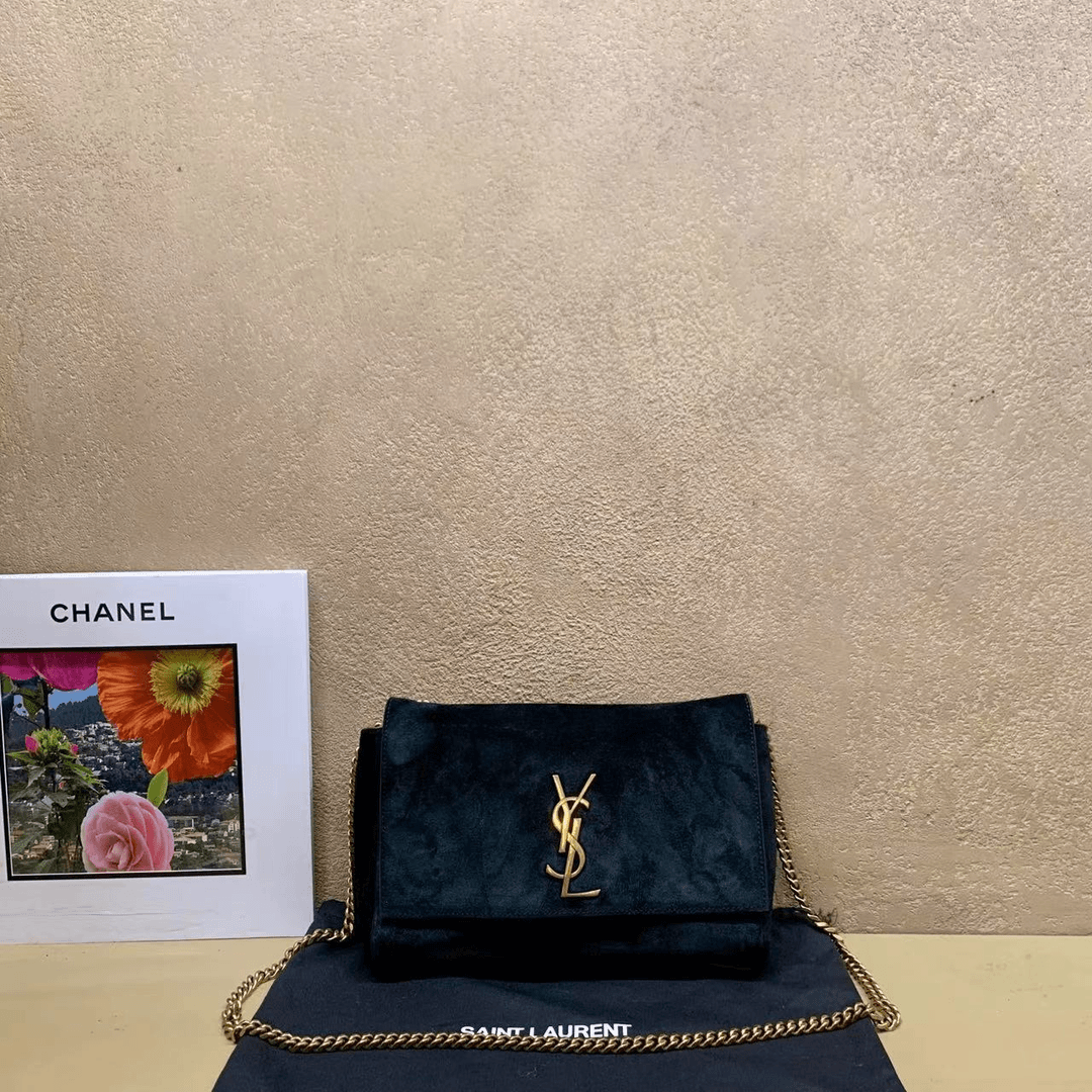 95新 YSL/圣罗兰 壹臻/黑金双面kate小号包 88812348
