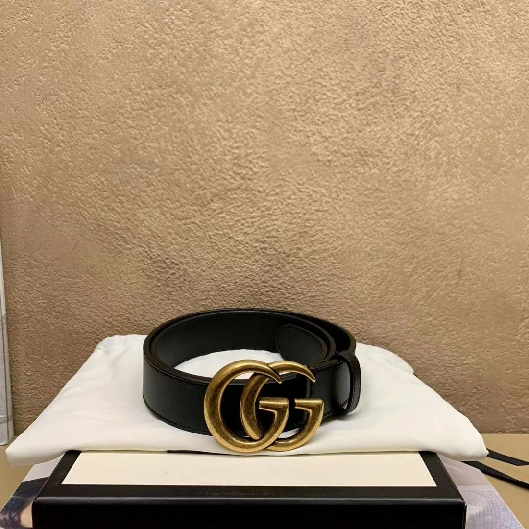 95新  壹臻中古/Gucci 黑金双G腰带 /25300868
