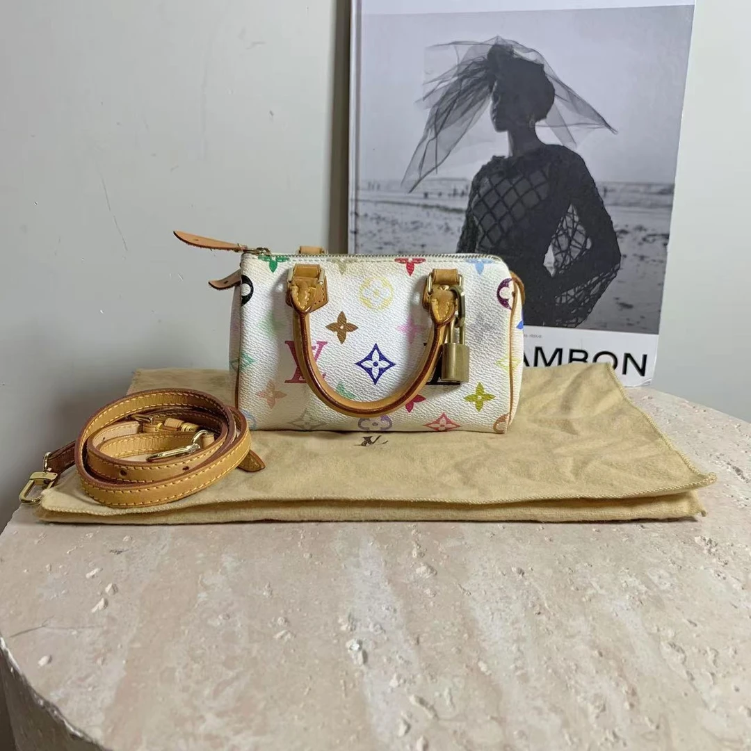 90新 LouisVuitton/路易威登 壹臻/白三彩speedy nano/70053090