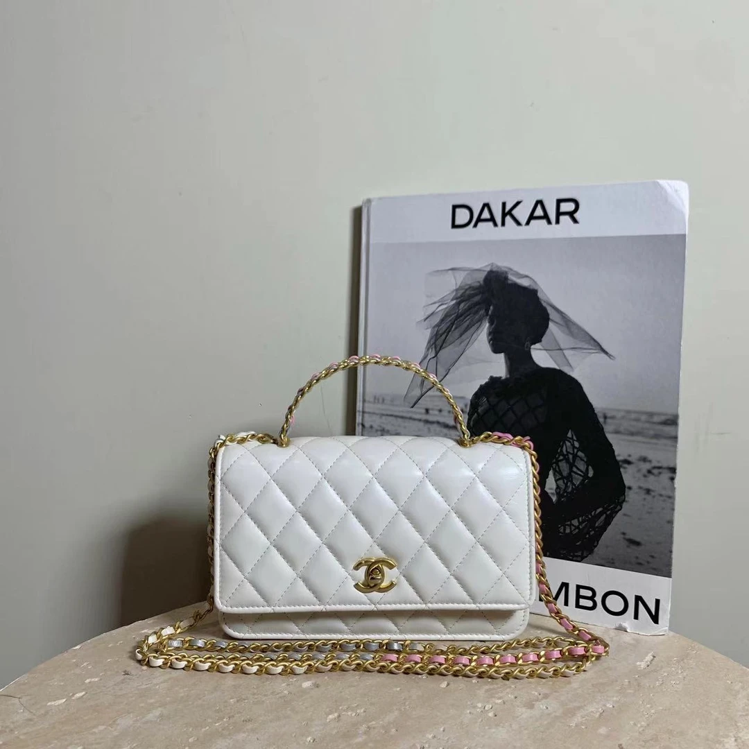 99新 Chanel/香奈儿 壹臻中古/23P 白金彩虹手柄链条包/88524543
