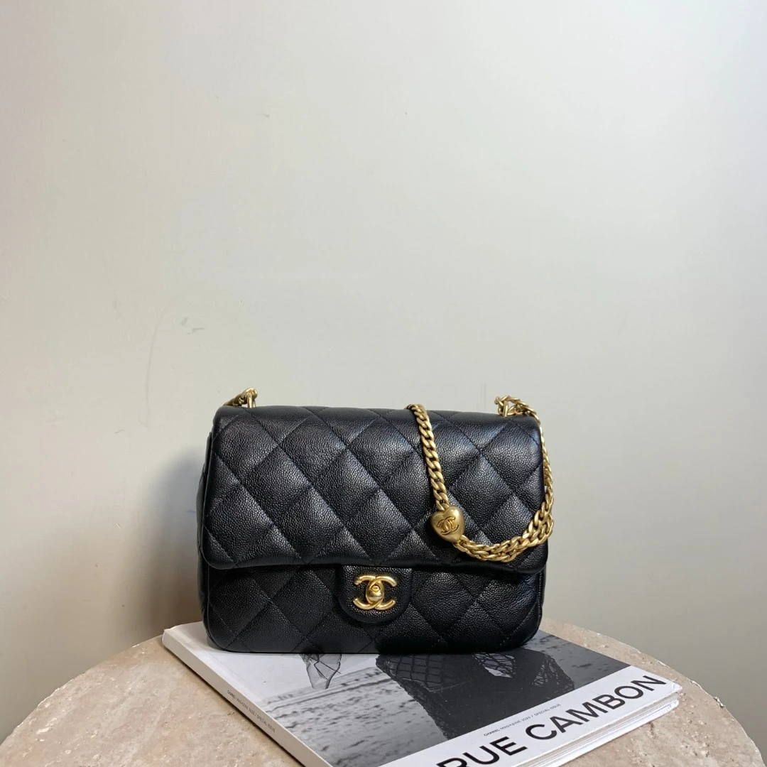95新 Chanel/香奈儿 壹臻中古/23P黑金爱心金球大方胖/81020897