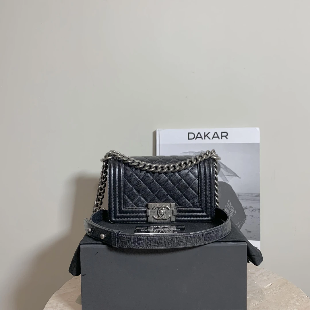 99新 Chanel/香奈儿 壹臻中古/黑银leboy 小号 29开 / 56176012