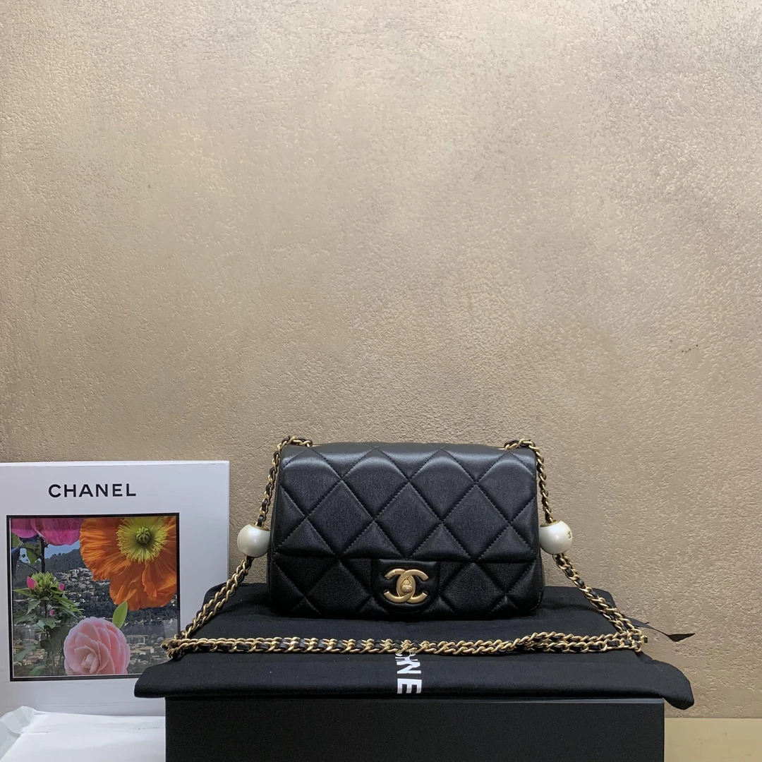 99新 Chanel/香奈儿 壹臻中古/ 24S黑金双珍珠大mini 95019363
