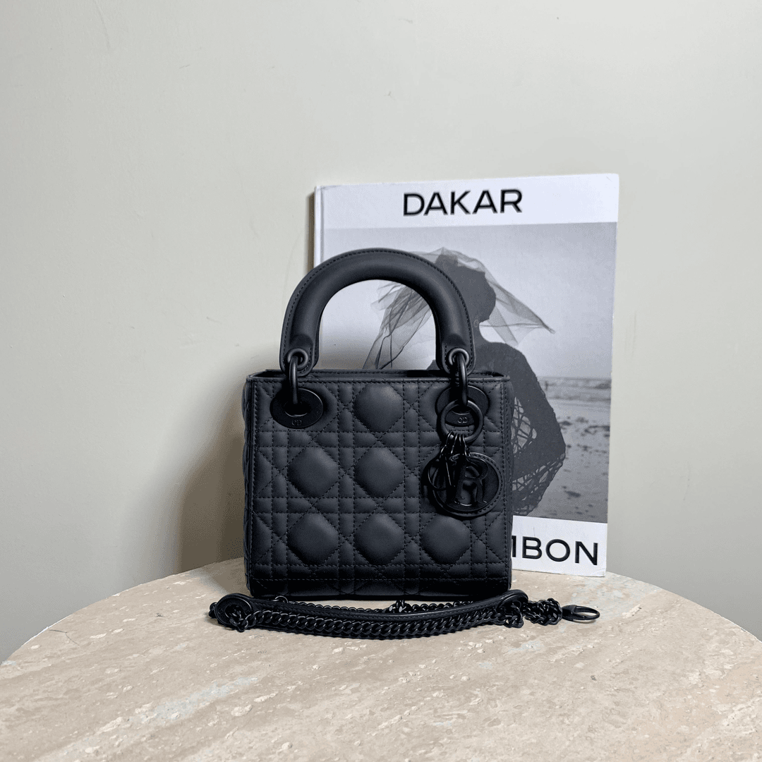 99新 DIOR/迪奥 壹臻中古/磨砂黑三格戴妃 22年 / 34398879