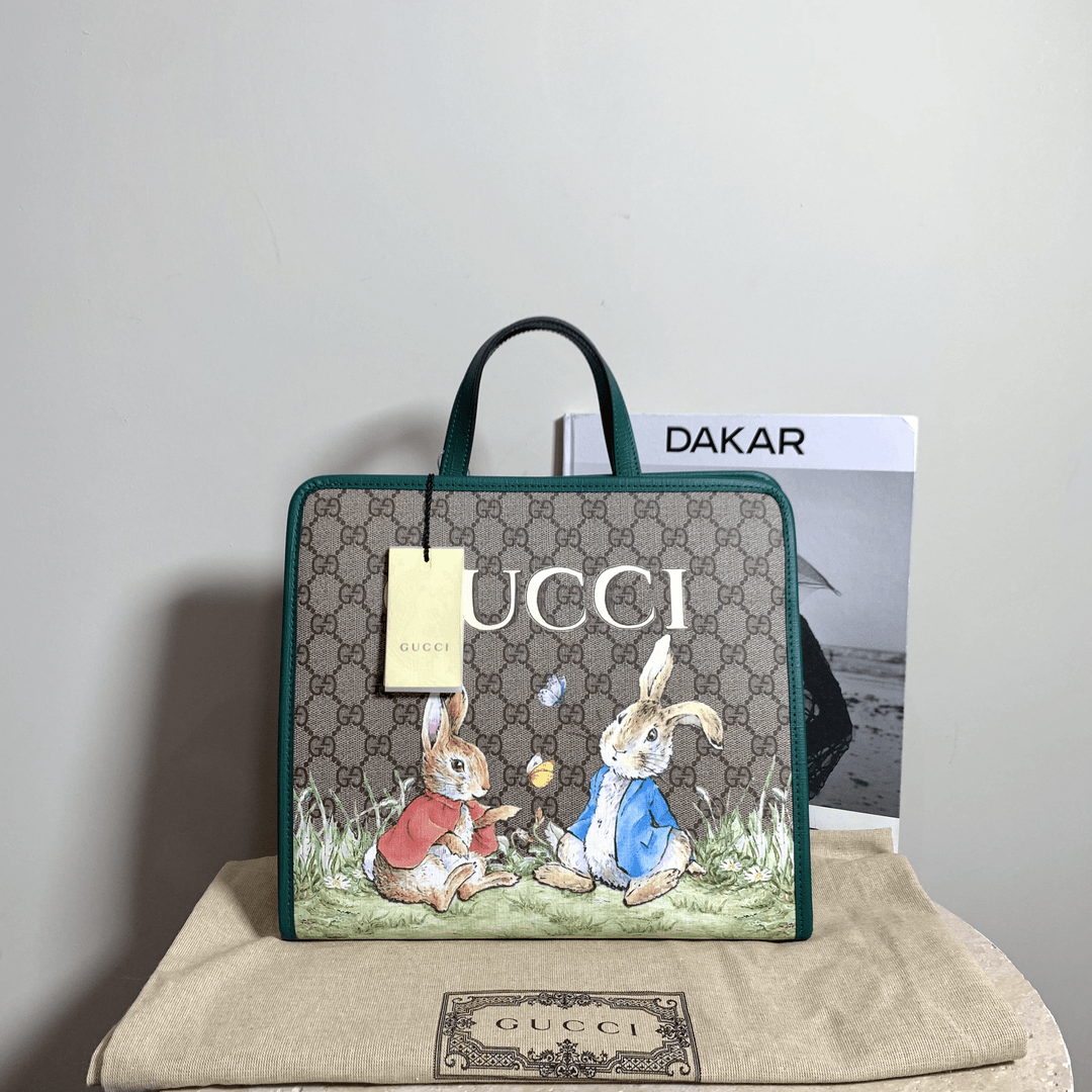 全新未使用 GUCCI/古驰 壹臻中古/彼得兔联名儿童tote包 87460083