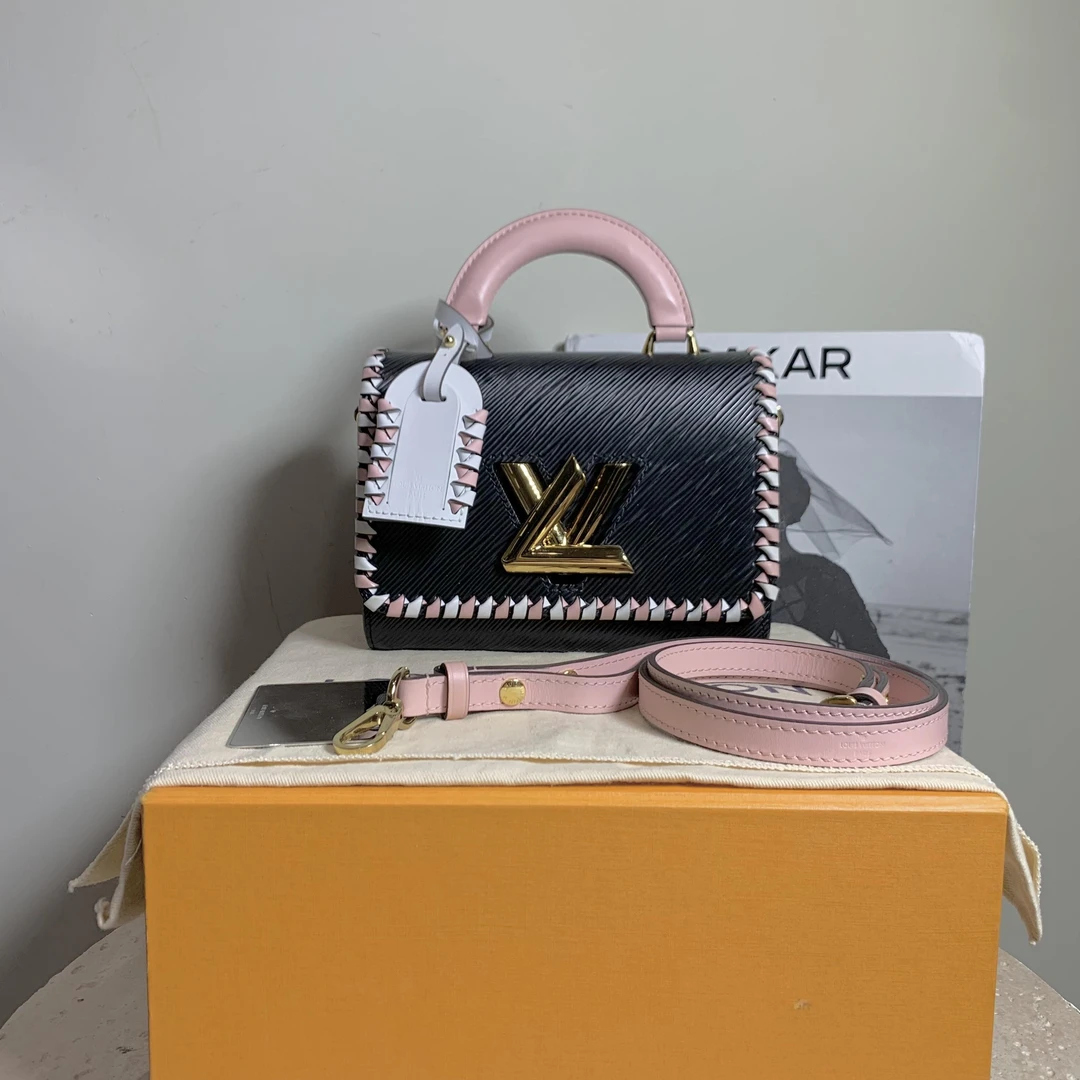 95新 LouisVuitton/路易威登 壹臻/黑粉拼色Twist手提包/57594543