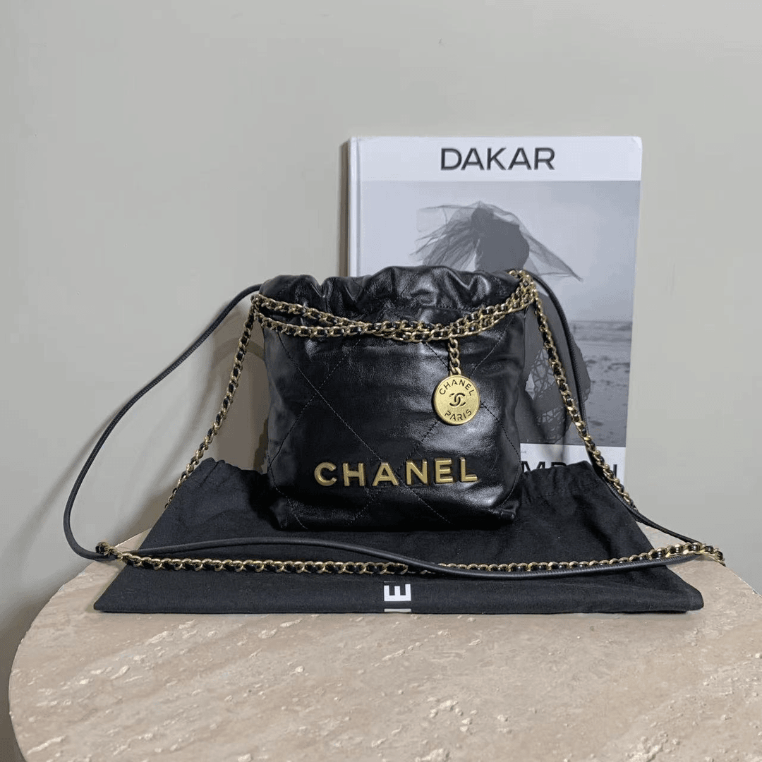 95新 Chanel/香奈儿 壹臻中古/23A黑金22bag mini包 36671042