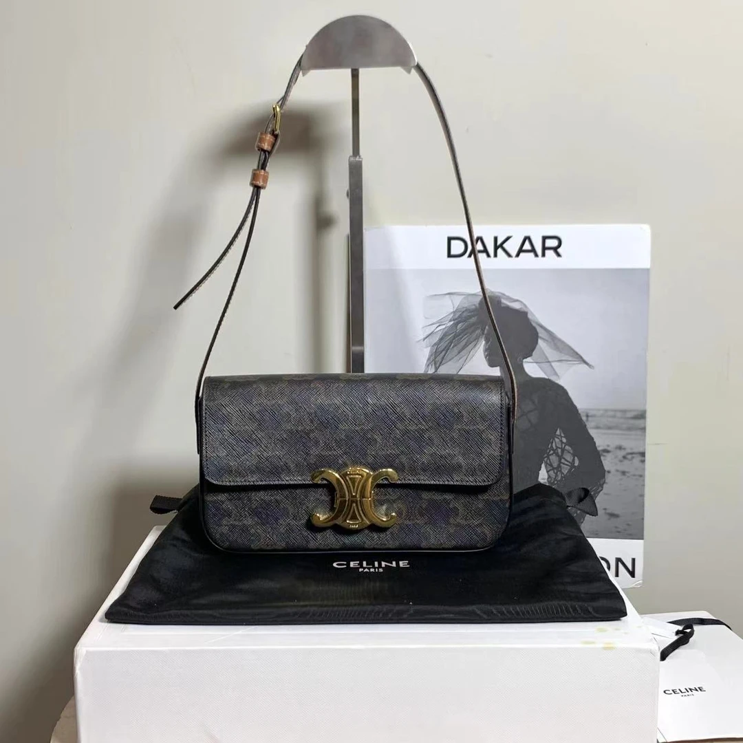 95新 Celine/思琳 壹臻中古/老花凯旋门腋下包 96229027