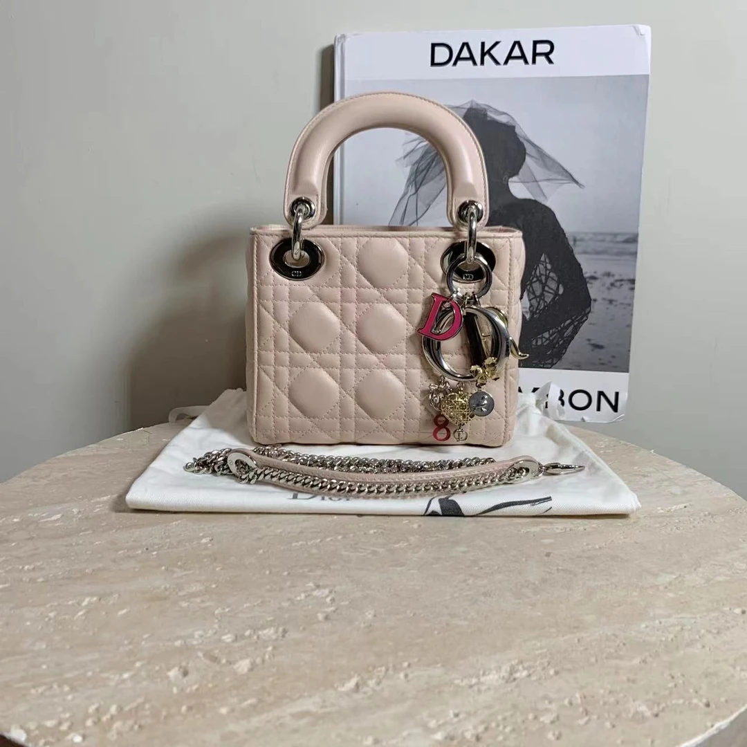 95新 DIOR/迪奥 壹臻/情人节限定粉色三格戴妃包 15822510