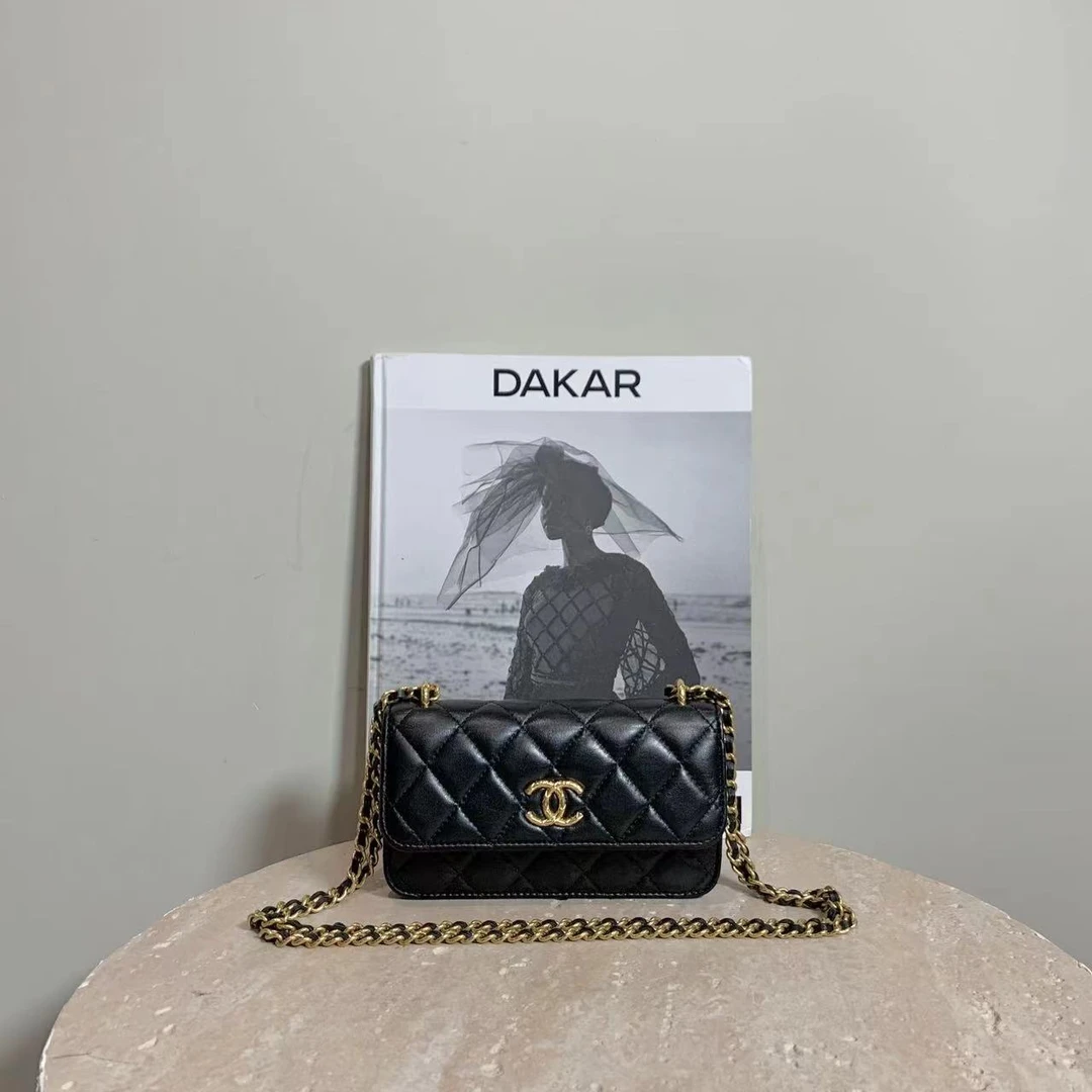 95新 Chanel/香奈儿 壹臻/ Chanel 23C黑金手机包 19536674