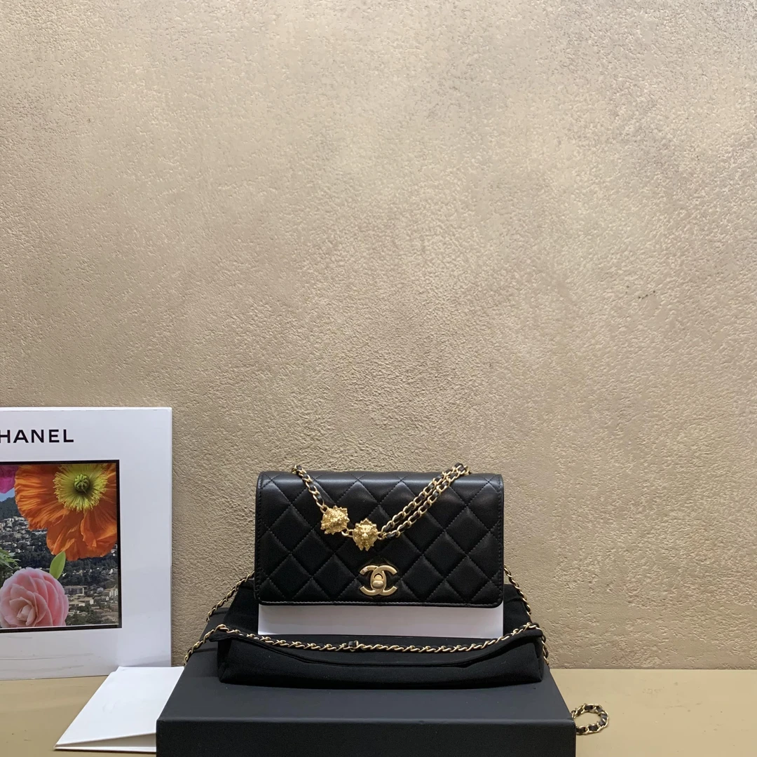 99新 Chanel/香奈儿 壹臻中古/Chanel23A黑金狮子头woc 84655964