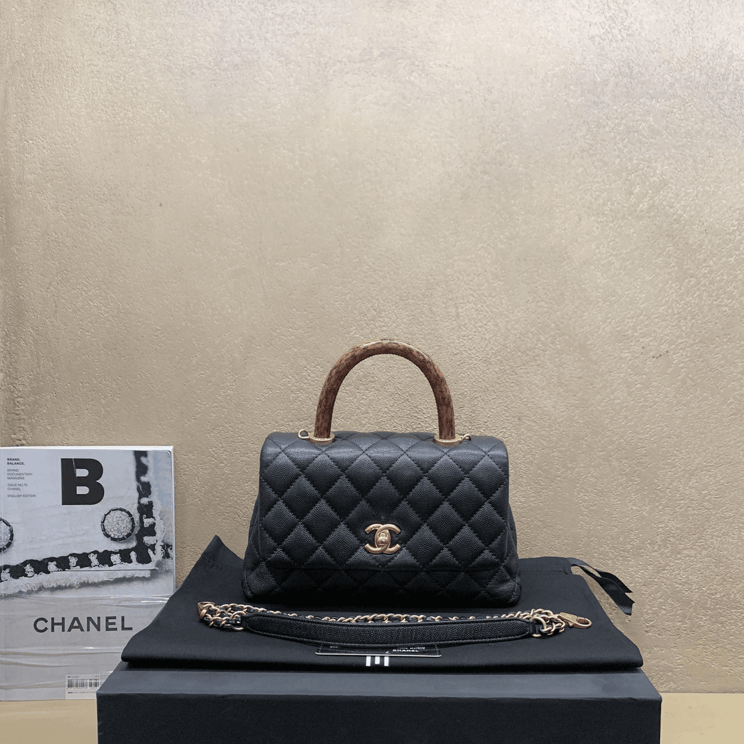 95新 Chanel/香奈儿 壹臻中古/黑金handle手柄小号26开 /23951819