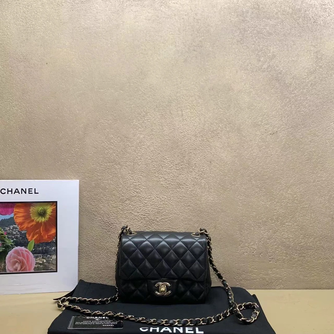 95新 Chanel/香奈儿 壹臻/  Chanel 黑金羊方胖子包29开 34078211