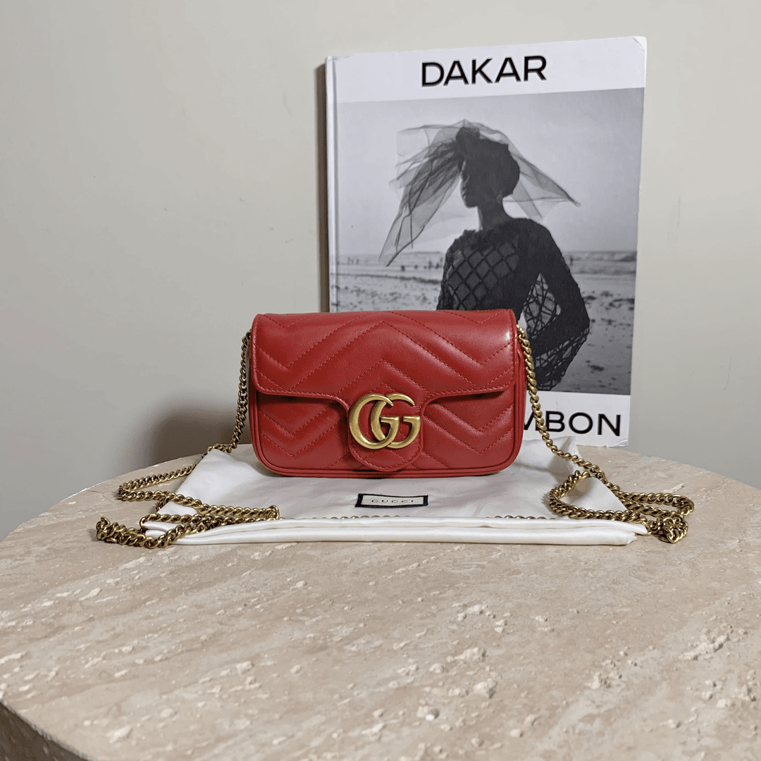 95新 GUCCI/古驰 壹臻中古/红金马蒙mini /63413338