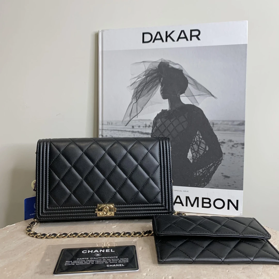 95新 Chanel/香奈儿 壹臻中古/黑金leboy子母woc 22开 55908817