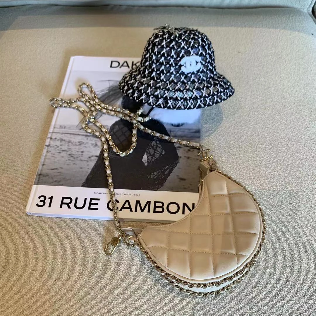 99新 Chanel/香奈儿 壹臻中古/23P米色mini月牙包 16385829