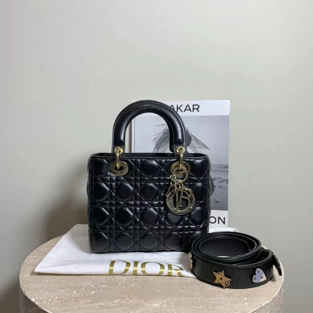 95新 DIOR/迪奥 壹臻/ 定金黑金四格戴妃包 17061667