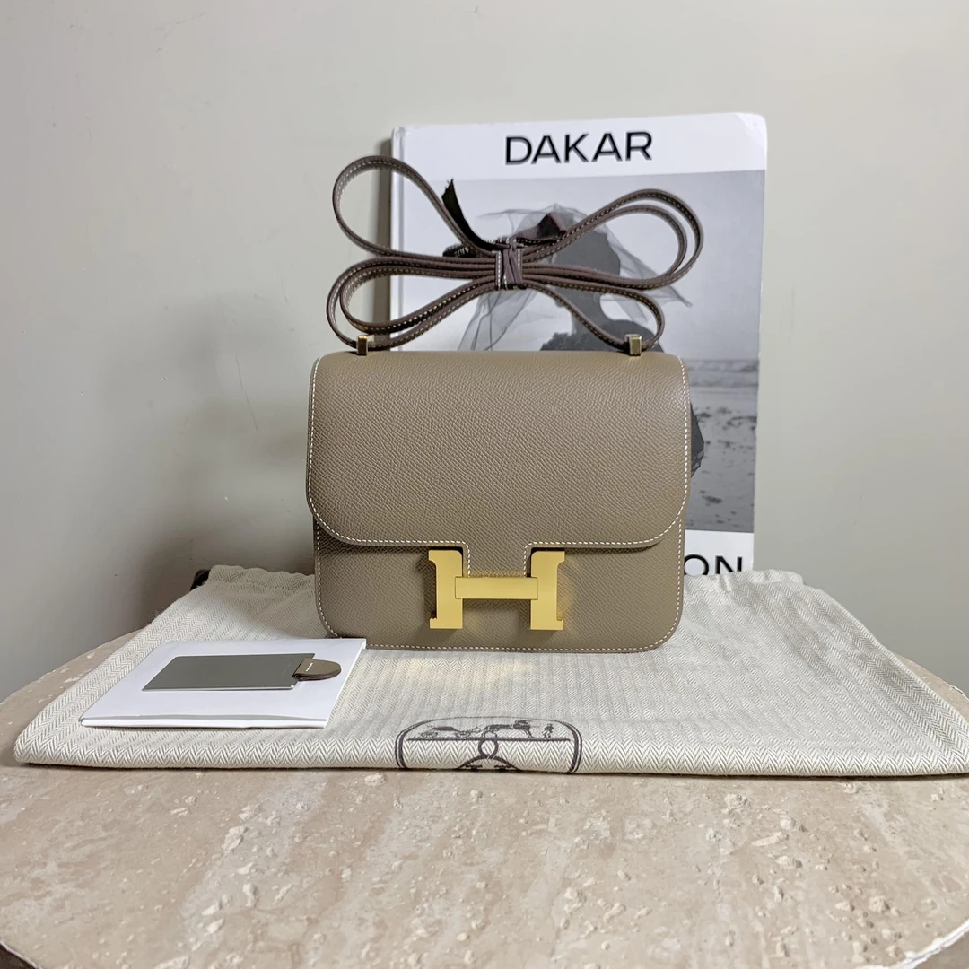 全新未使用 Hermes/爱马仕 拆壹臻/B刻大象灰金扣康康19/24052489