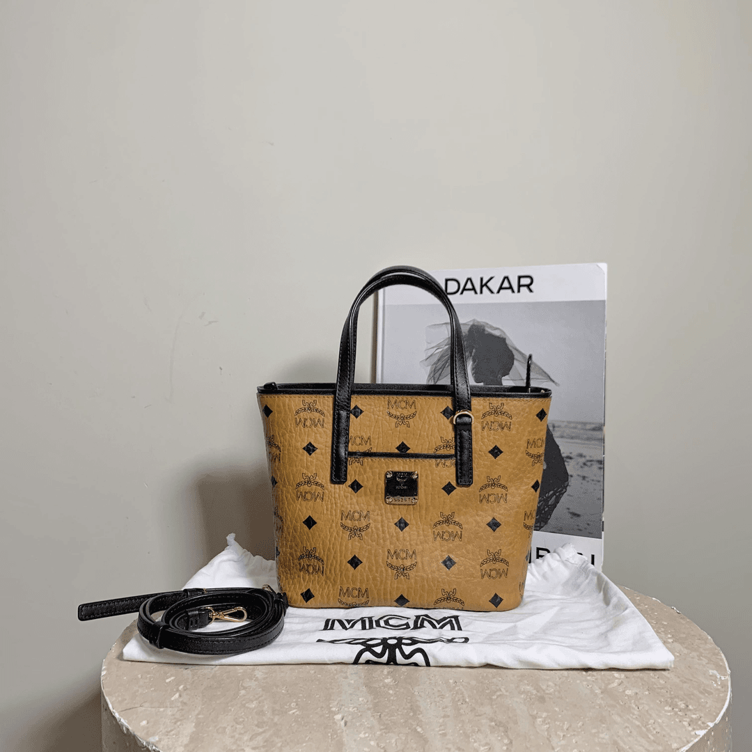 95新 MCM 壹臻中古/干邑色mini tote 36739412
