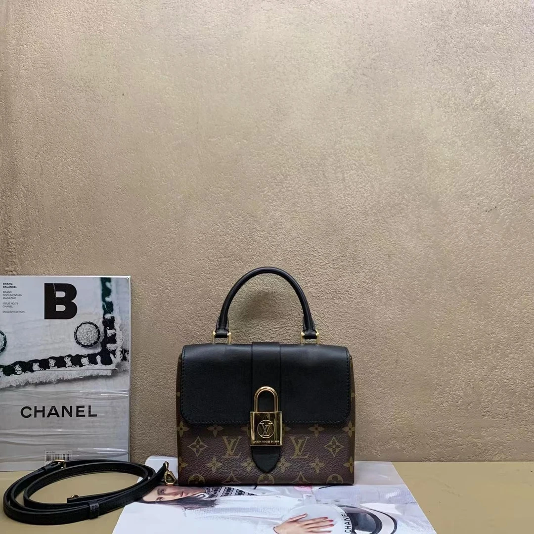 95新  壹臻中古/LV老花拼黑Locky BB锁头包/ 26341441