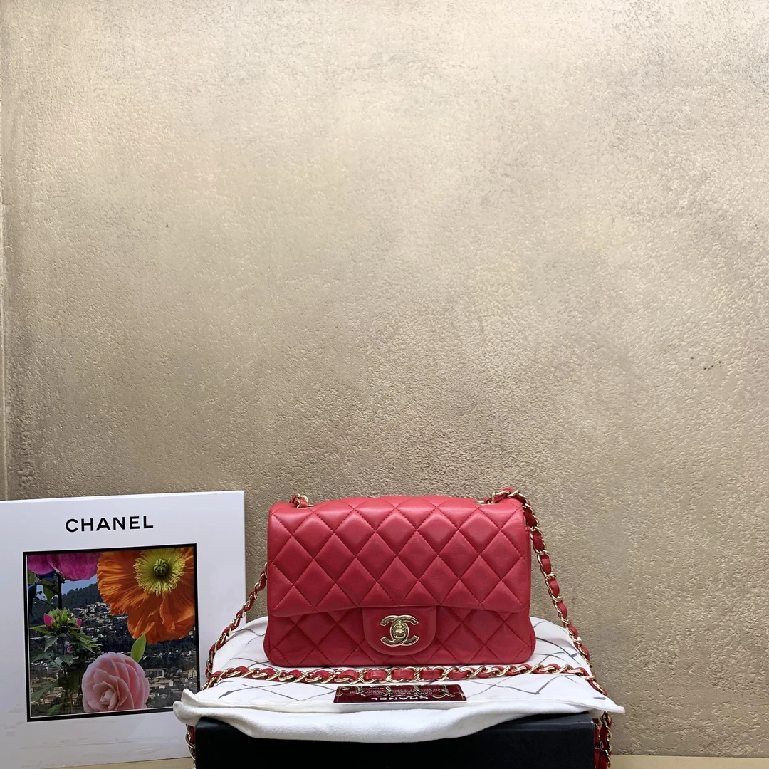 95新 Chanel/香奈儿 壹臻/21开 红金大mini斜挎包/56554181