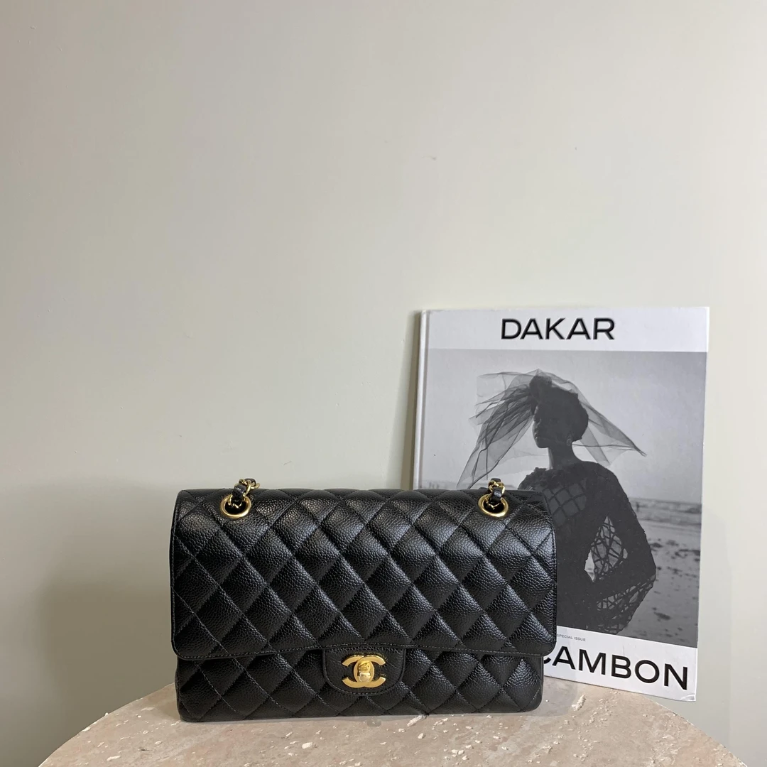 95新 Chanel/香奈儿 差价壹臻/黑金cf中号包 25开 / 94045812