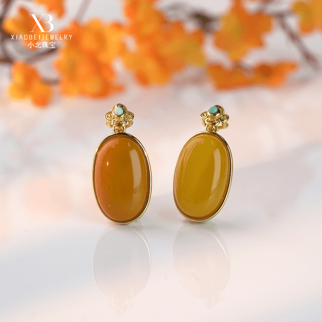 【小北严选专属】s925银镶蜜蜡珠宝蛋面吊坠-8H07X212-多样性发一件