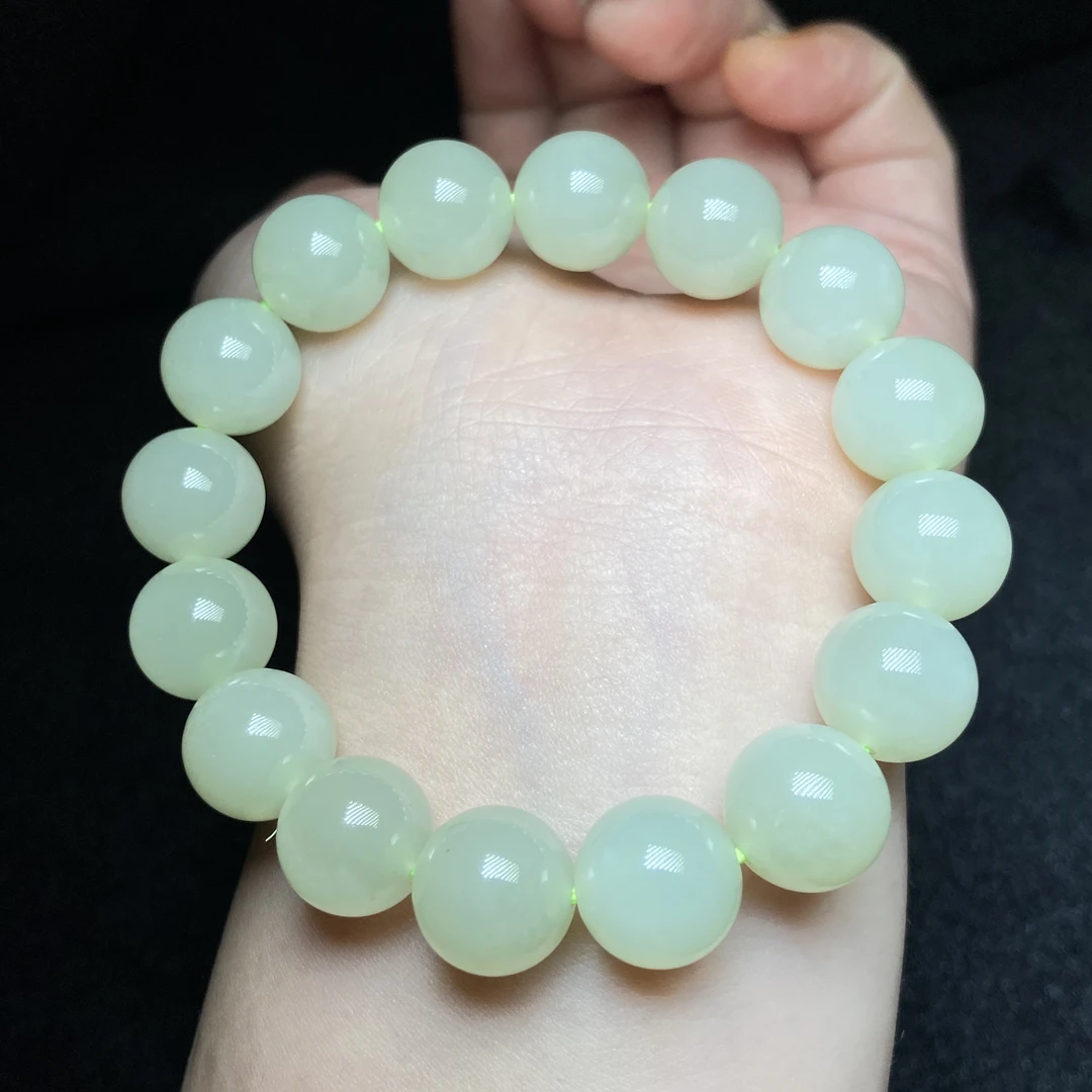 【小北珠宝】和田玉单圈圆珠手串8H09X486【尺寸约12mm】