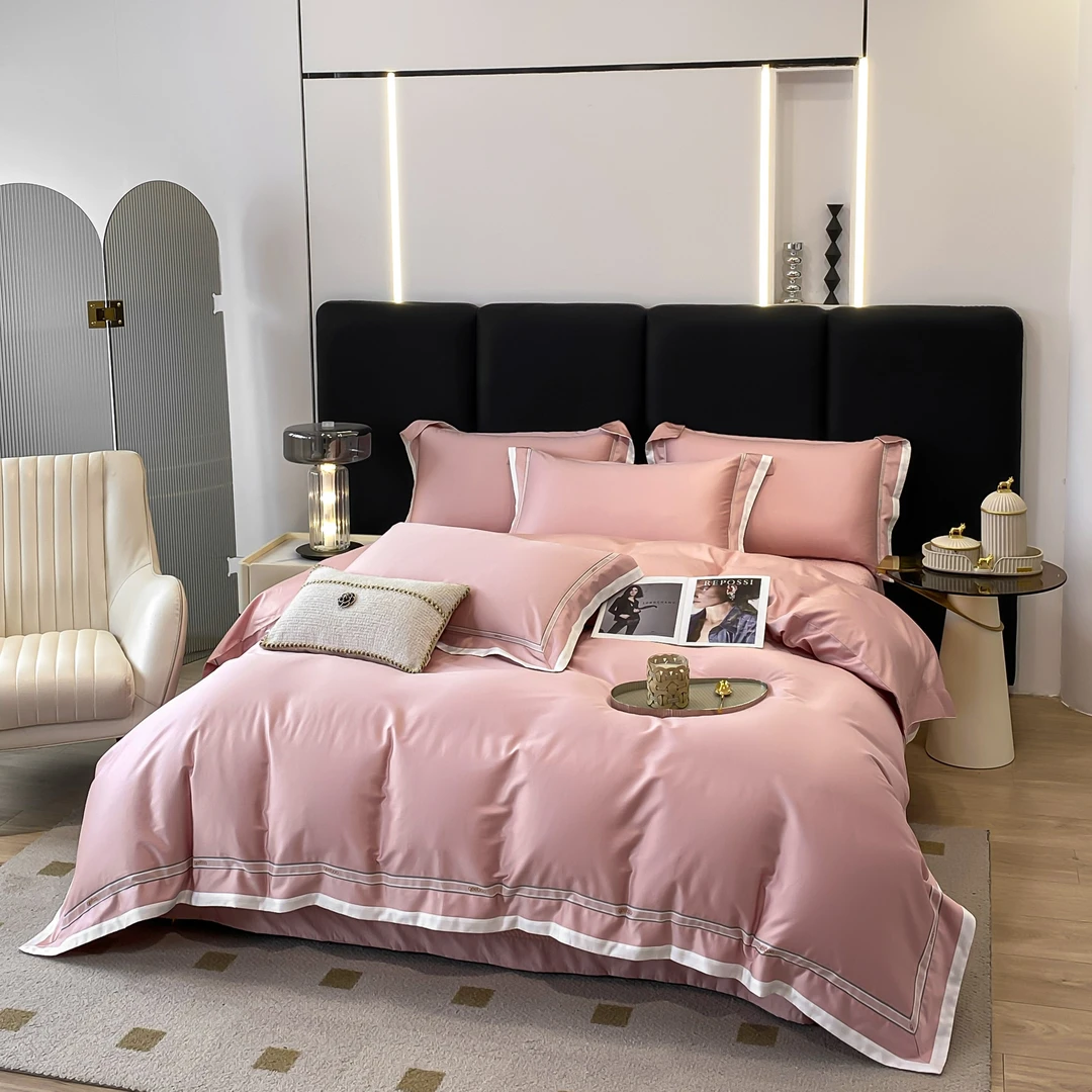 qeeboo-【维多利亚】高支高密长绒棉纯棉全棉床上用品床盖四件套