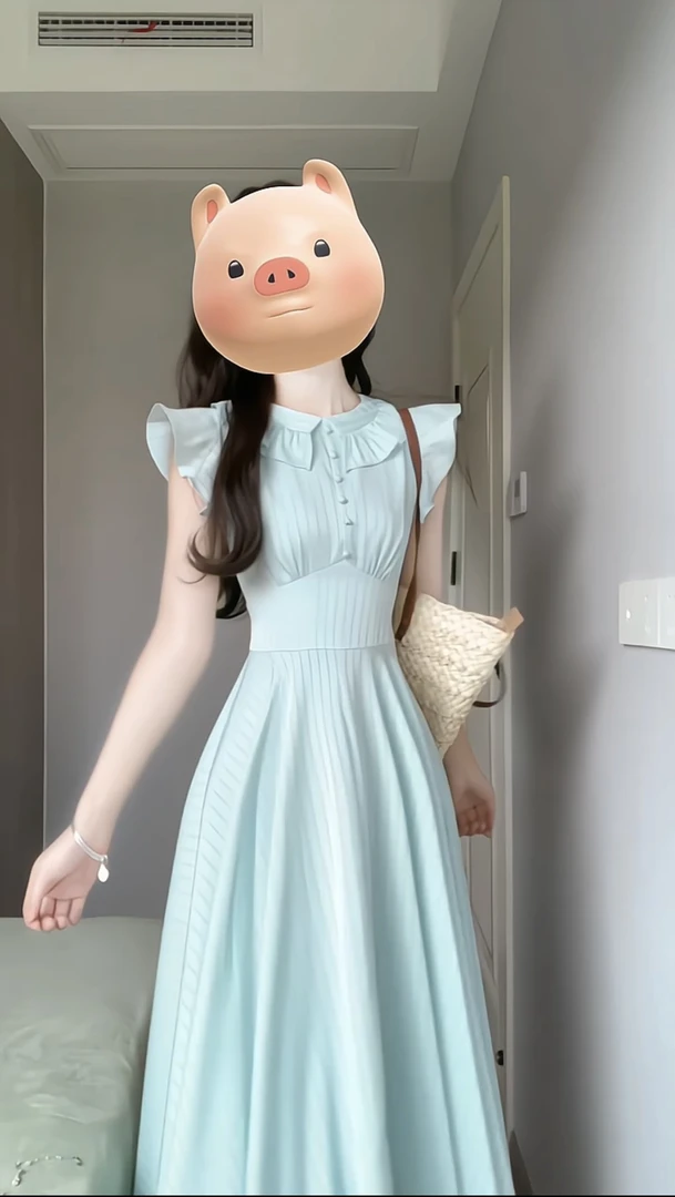 佩妮达 高级感掐腰绑带法式复古气质长裙高腰修身显瘦鱼尾连衣裙