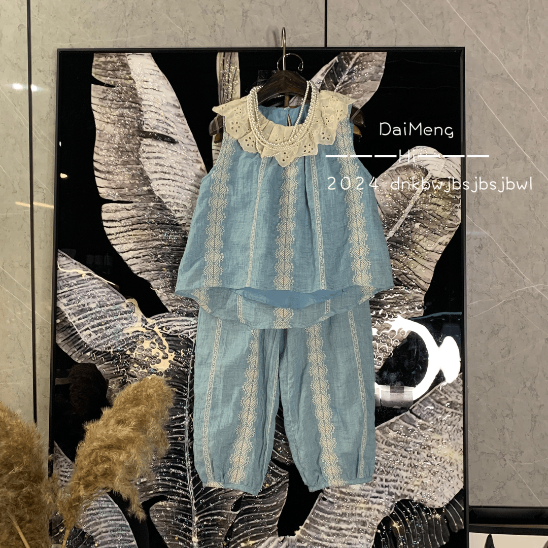 女童夏季小清晰森系洋气套装2024新款轻奢时尚宽松女孩套装8845