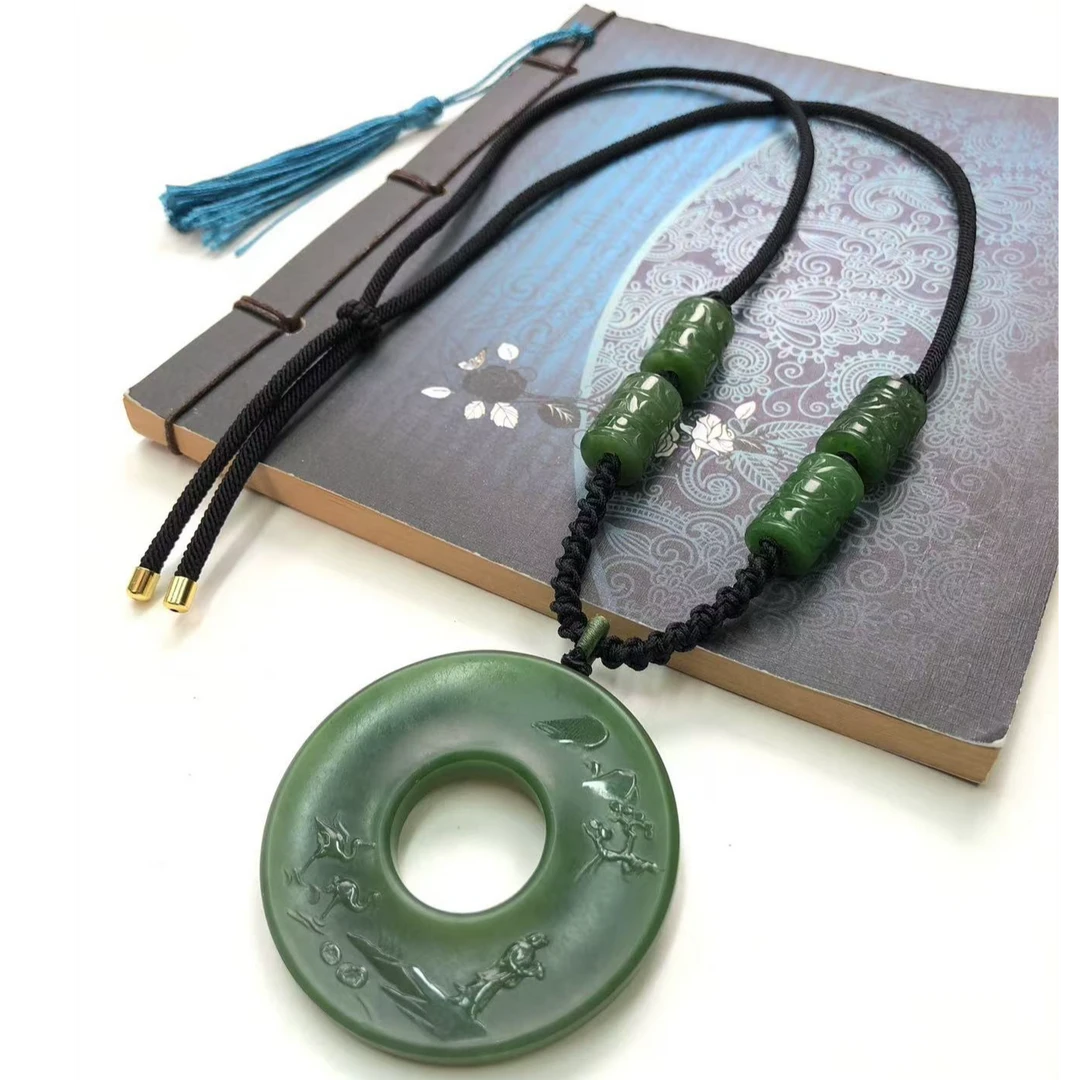 和田玉碧玉玉璧设计项链880