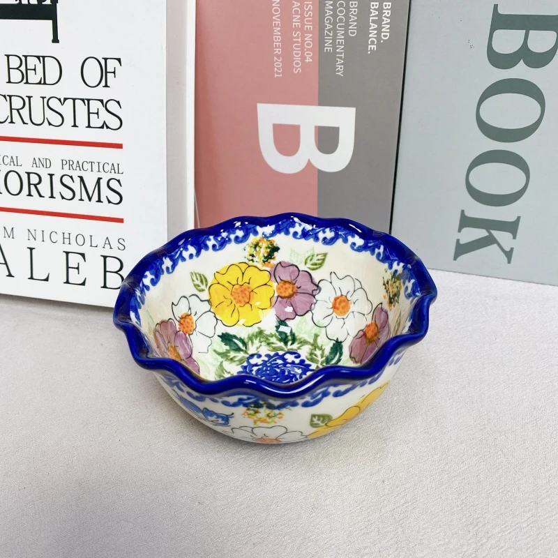 千紫系列5英寸花瓣饭碗陶瓷手绘餐具