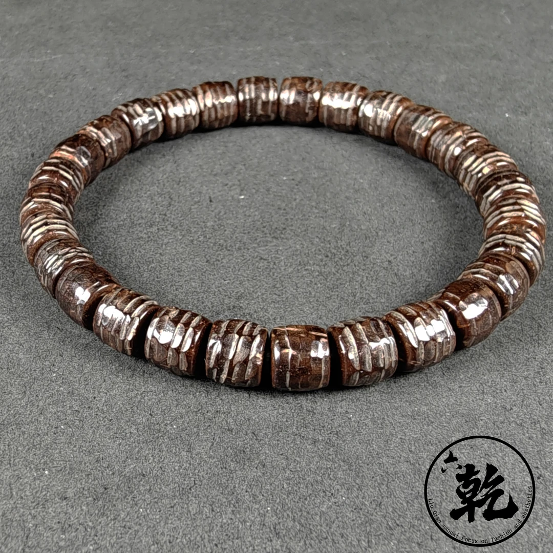 原色干磨满雕刻款椰蒂叹息之壁精工手串