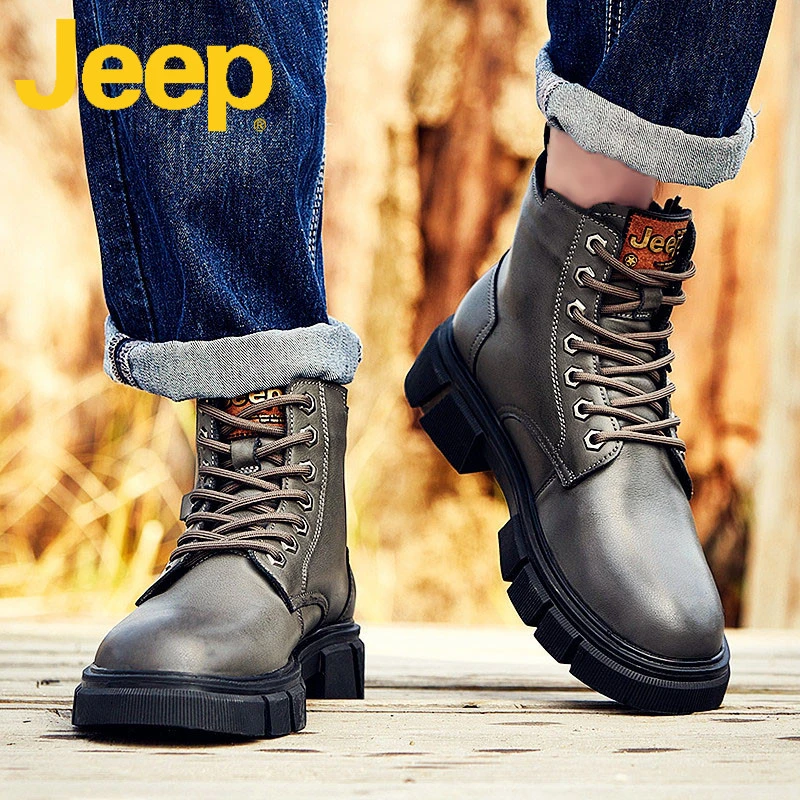 jeep吉普休闲马丁靴男鞋2025新款秋冬款高帮英伦风雪地工装靴男士