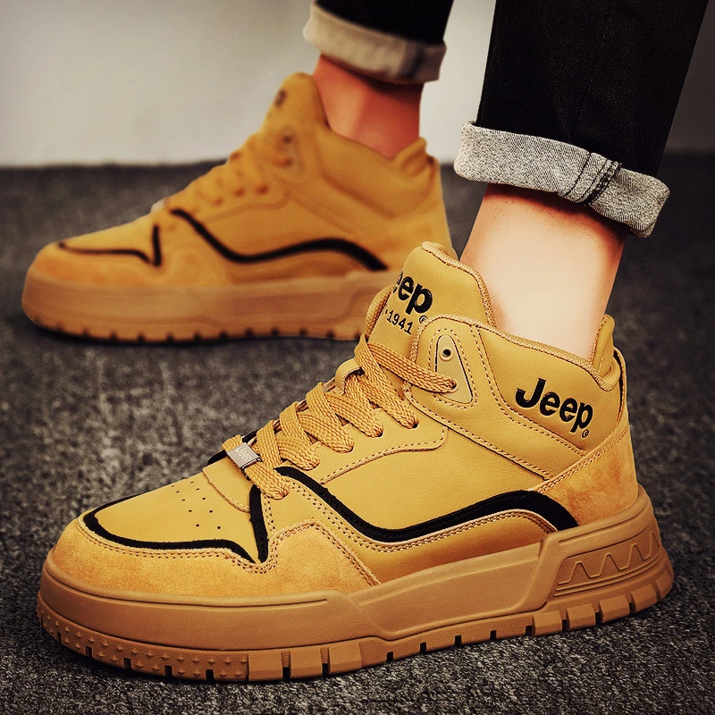 jeep吉普高帮鞋男鞋秋季休闲马丁靴子男款2025新款雪地工装大黄靴