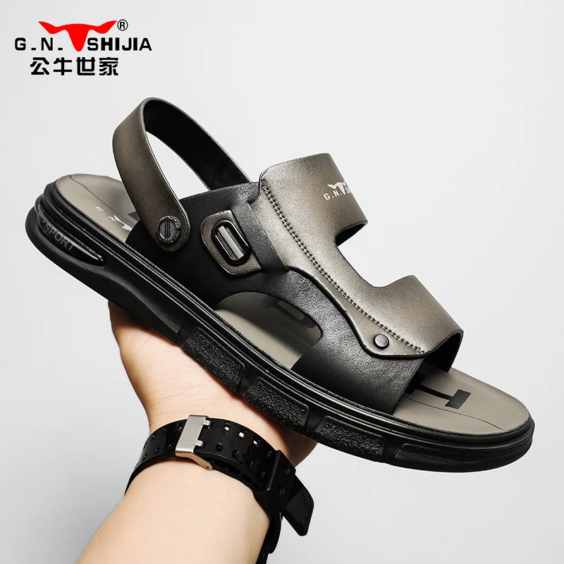 公牛世家凉鞋男款夏季新款防滑涉水沙滩鞋男士开车夏天户外凉拖鞋