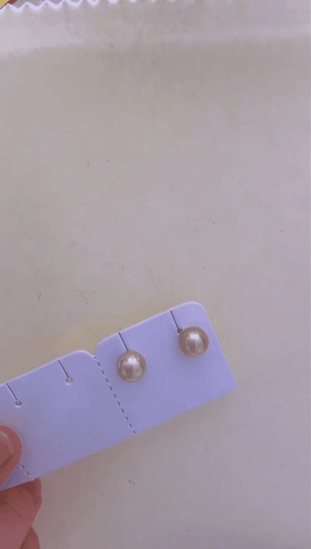 【闪购商品】海水珍珠耳饰未镶嵌南洋金珠9.5mm+S925银耳钉