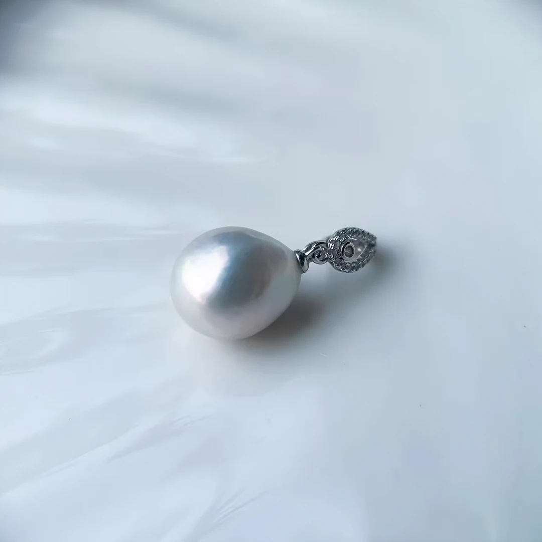 禧家天然淡水珍珠怪色12-15mm+S925银吊坠（直发无证书）时尚百搭