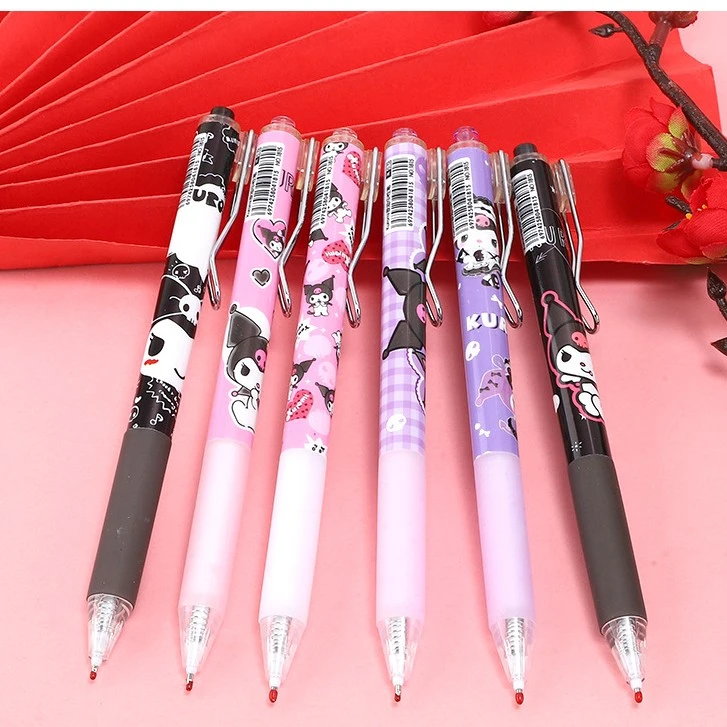 三丽鸥限定笔钢夹库洛米0.5按动笔 学生高颜值签字笔 考试刷题笔