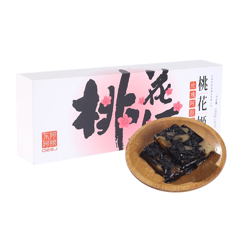 东阿阿胶桃花姬玫瑰阿胶糕 160g/盒