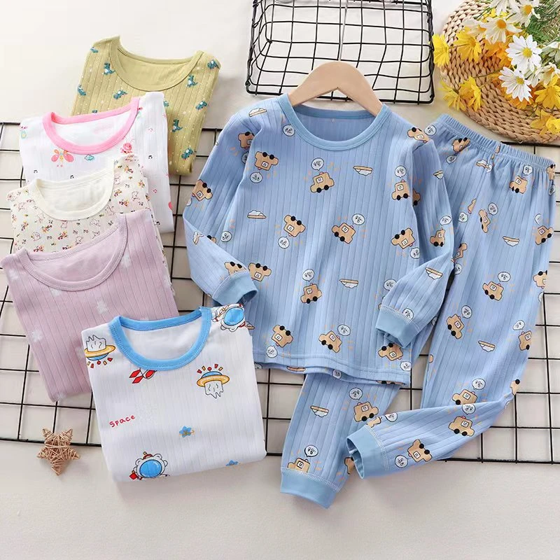 儿童秋衣宝宝纯棉家居服套装男孩女童全棉内衣秋冬睡衣长袖打底衫