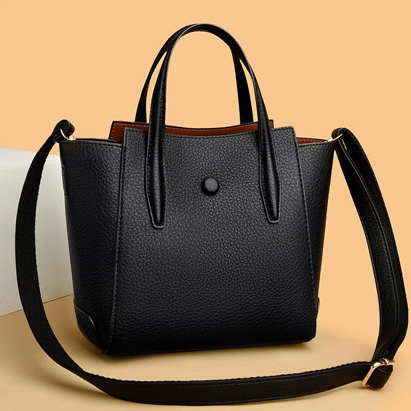 米琦袋鼠妈妈包2025新款手提托特包大容量单肩斜挎包时尚洋气简约