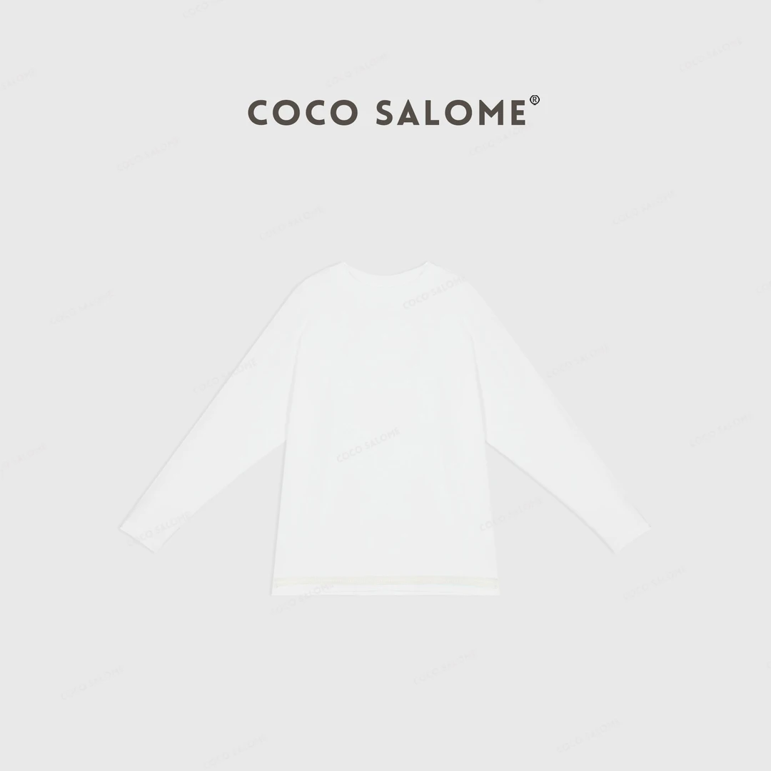 韩彬彬CS"罗家长袖"拼接织带男女同款洋气衣服女长袖116K-(15)